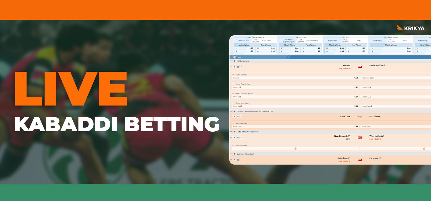 Experience the Excitement of Live Kabaddi Betting on Krikya Platform